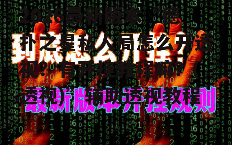 2026最新版本“德扑之星私人局怎么开透视？有开挂教程嘛？(透视)”辅助透视教程 p2