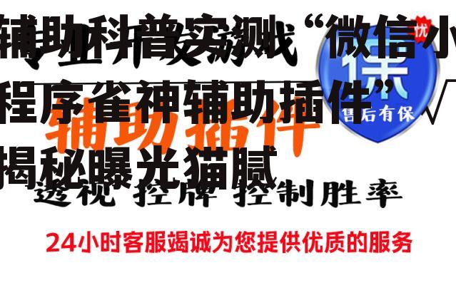 辅助科普实测“微信小程序雀神辅助插件”√揭秘曝光猫腻 p1