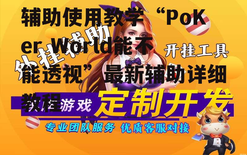 辅助使用教学“PoKer World能不能透视”最新辅助详细教程 p1
