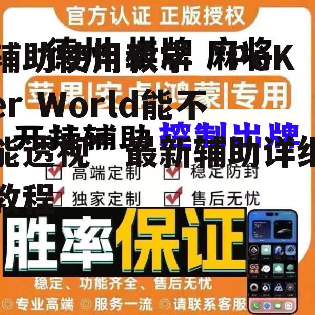 辅助使用教学“PoKer World能不能透视”最新辅助详细教程 p3