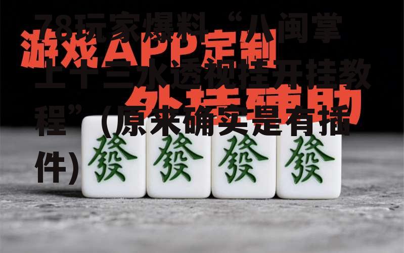 78玩家爆料“八闽掌上十三水透视挂开挂教程”(原来确实是有插件) p1