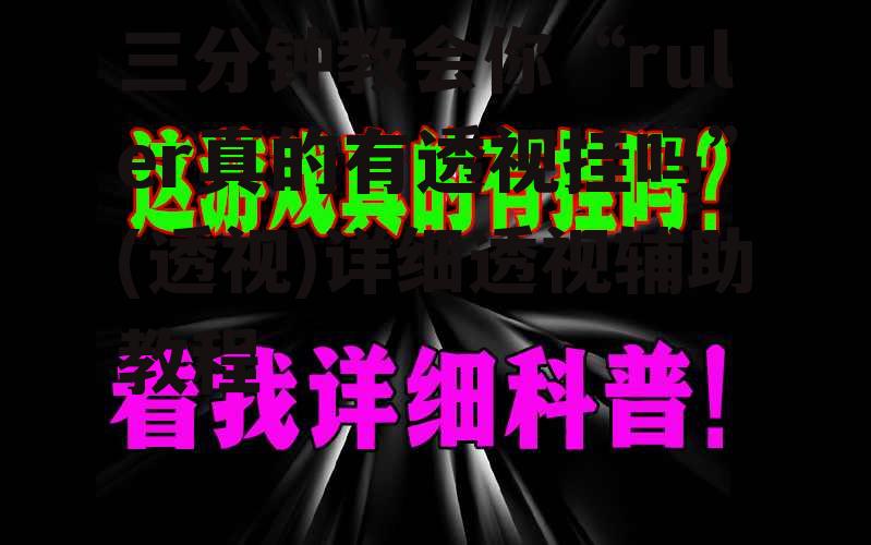 三分钟教会你“ruler真的有透视挂吗”(透视)详细透视辅助教程 p1