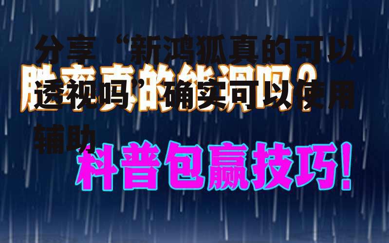 分享“新鸿狐真的可以透视吗”确实可以使用辅助 p3