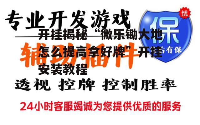 开挂揭秘“微乐锄大地怎么提高拿好牌”开挂安装教程 p2